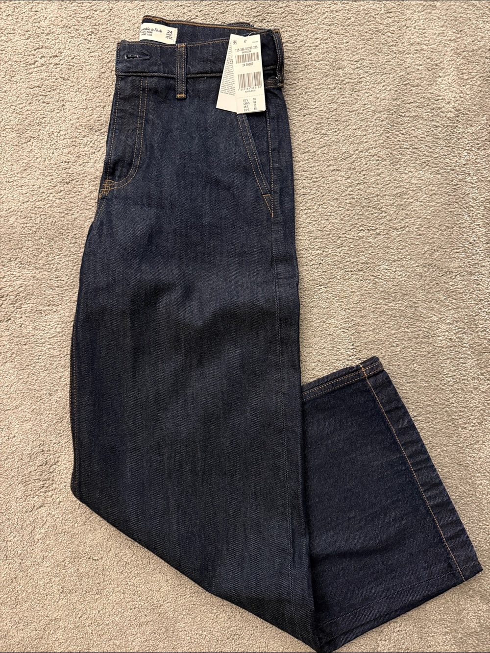 Abercrombie & Fitch Women's Dark Blue Wide-Leg Jeans